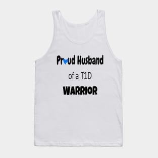Copy of Proud Husband Black Text Blue Heart Tank Top